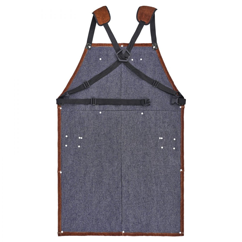 VEVOR Leather Welding Work Apron Heavy Duty Cowhide Heat Resistant Welding Apron