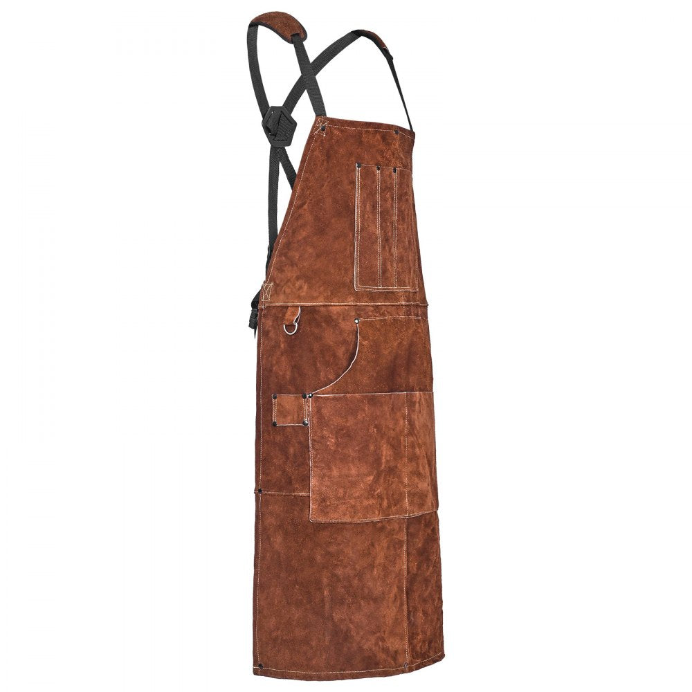 VEVOR Leather Welding Work Apron Heavy Duty Cowhide Heat Resistant Welding Apron