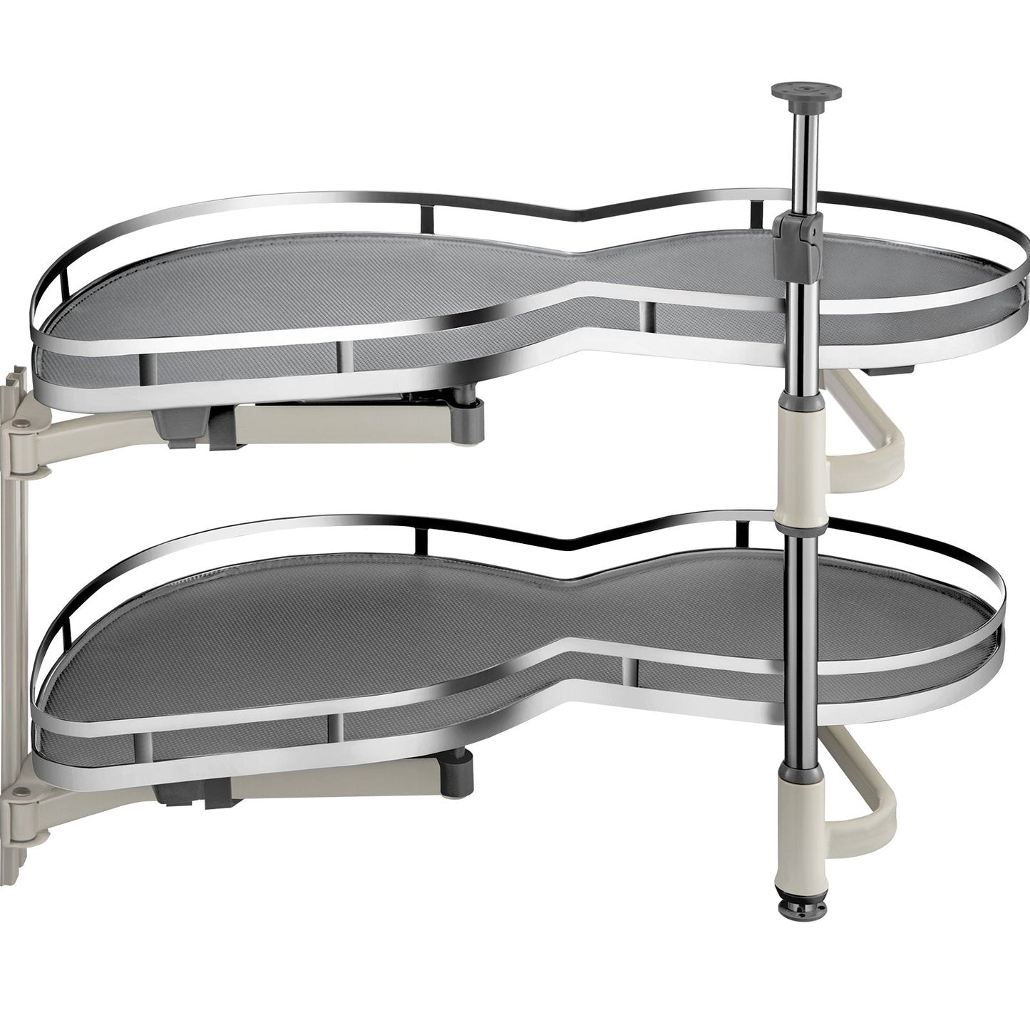 Corner Cabinet Pullout Organizer, 2-Tier, Left-Hand Open, 15 kg Load Capacity