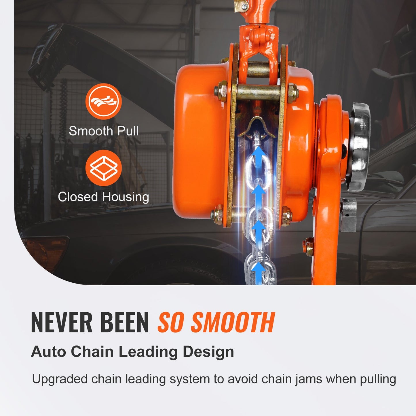 VEVOR Manual Lever Chain Hoist, 1-1/2 Ton 3300 lbs Capacity 10 FT Come Along, G80