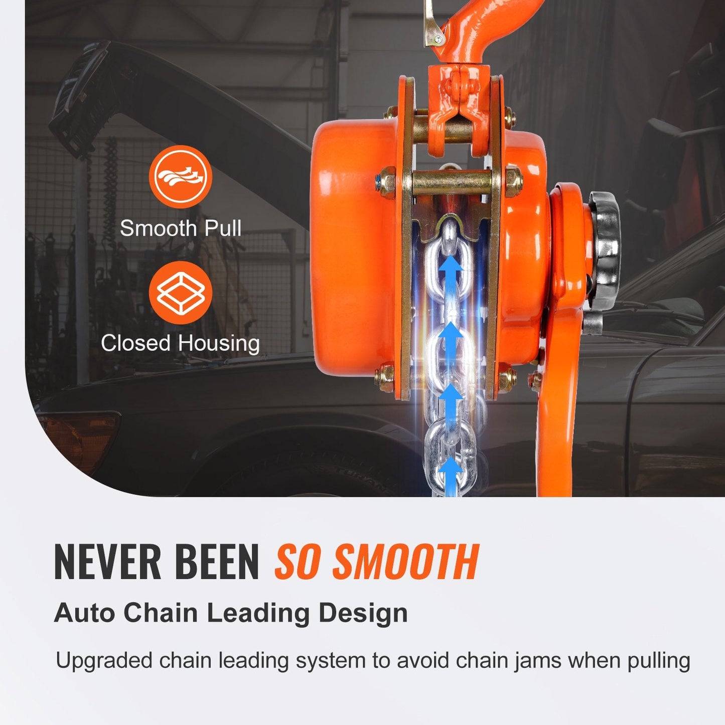 Manual Lever Chain Hoist, 0.75 Ton Capacity, 2.8 m Lift, G80 Steel, 360° Rotation