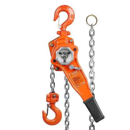 Manual Lever Chain Hoist, 0.75 Ton Capacity, 2.8 m Lift, G80 Steel, 360° Rotation