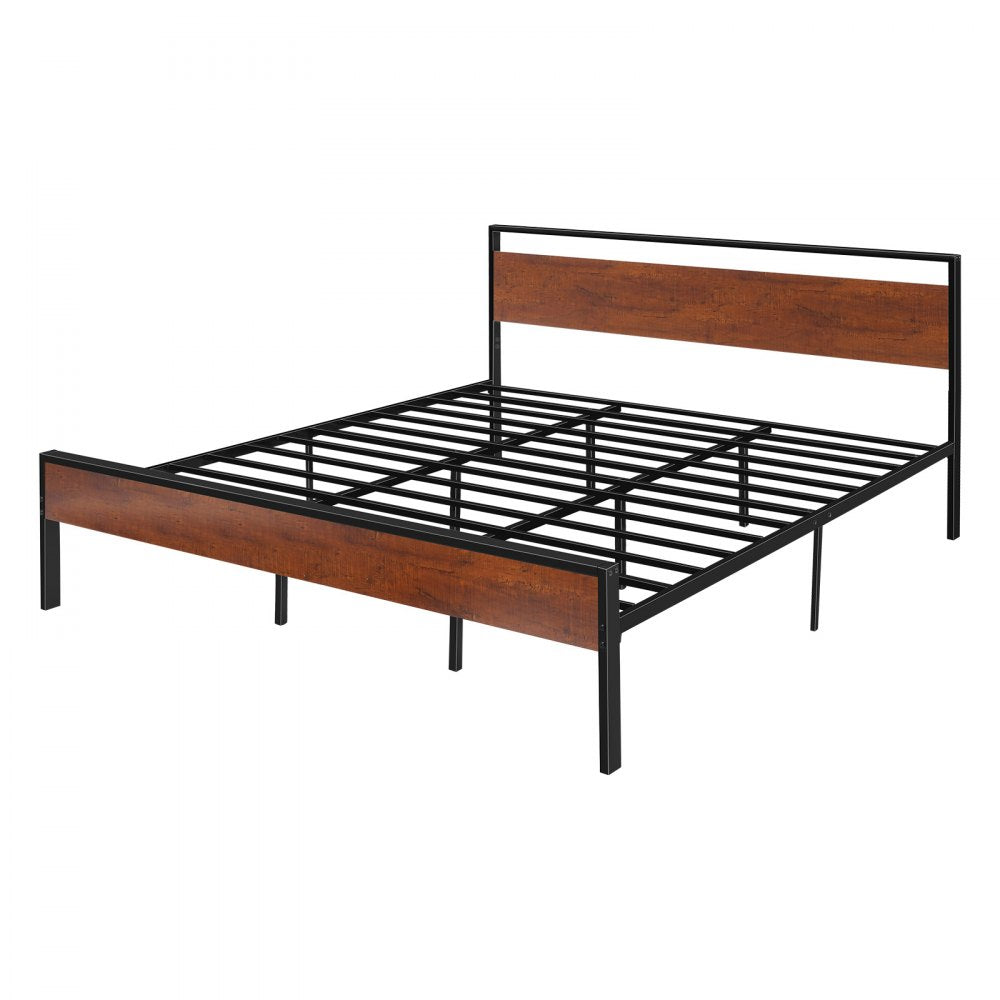 VEVOR King Size Metal Platform Bed Frame with Headboard & Under-Bed Storage 35cm
