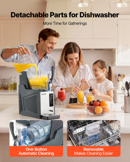 Slushie Machine, 4L/135oz No Ice Needed Slushy Machine for Home, Frozen Drink Maker with Single Tank, Margarita Machine with Self-Cleaning, for Frozen Margaritas, Frappés, Milkshake & More