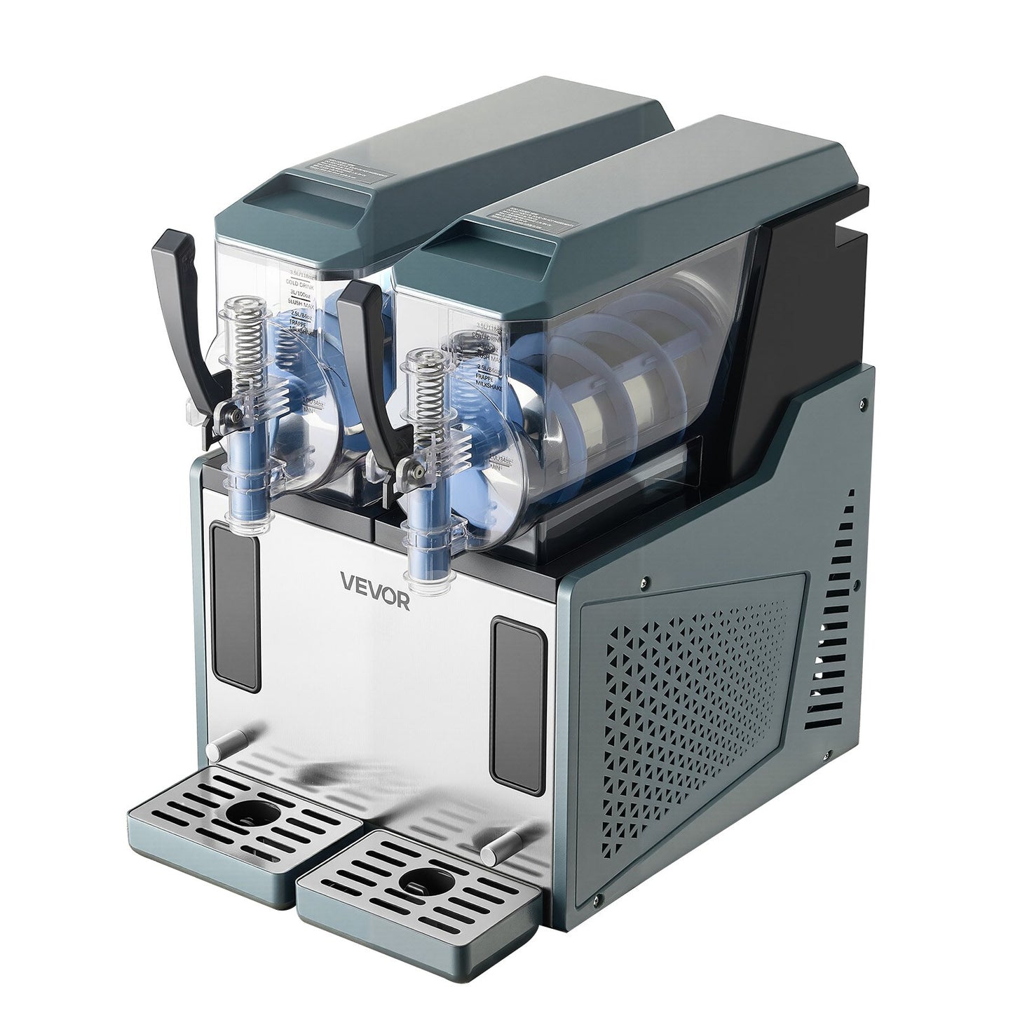 Slushie Machine, 4L/135oz x 2 Tank Slushy Machine for Home, No Ice Needed Frozen Drink Maker, Margarita Maker with Self-Cleaning, for Frozen Margaritas, Frappés, Milkshake & More