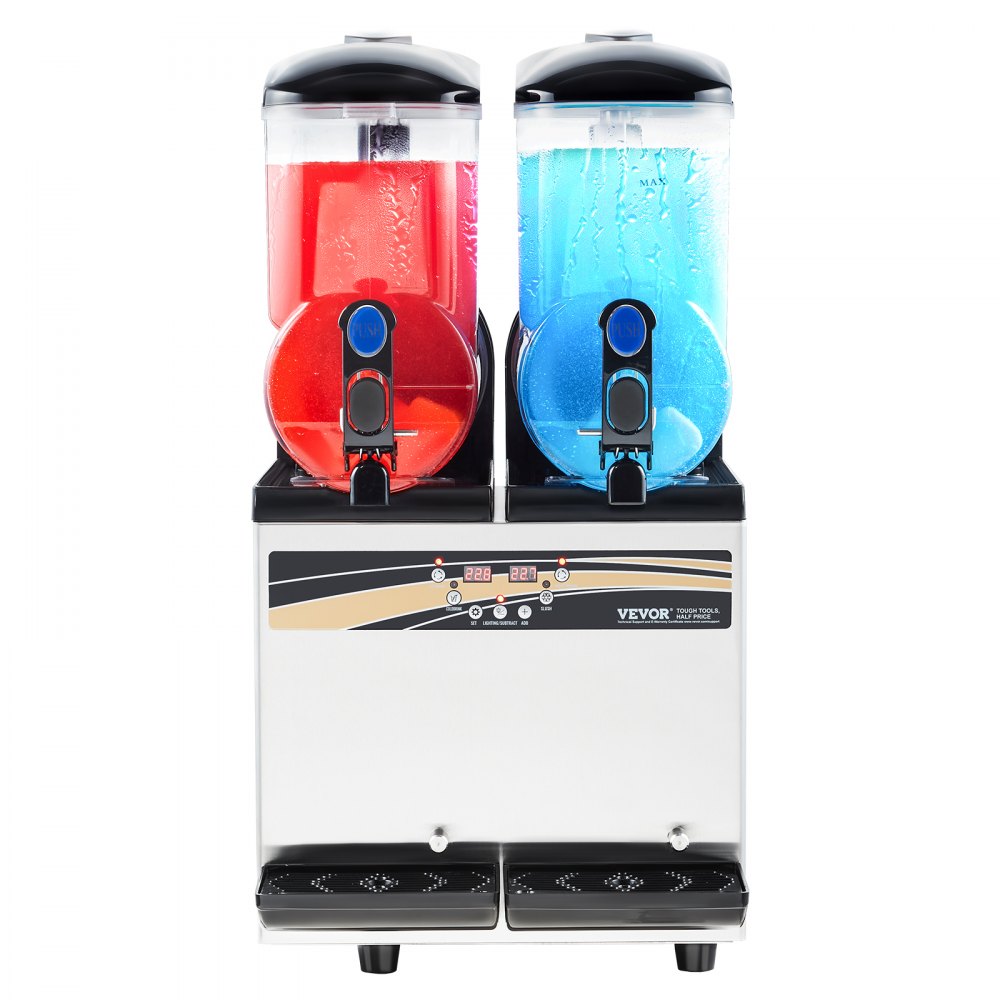 VEVOR Commercial Slushy Machine 15Lx2 Tank Margarita Smoothie Frozen Drink Maker