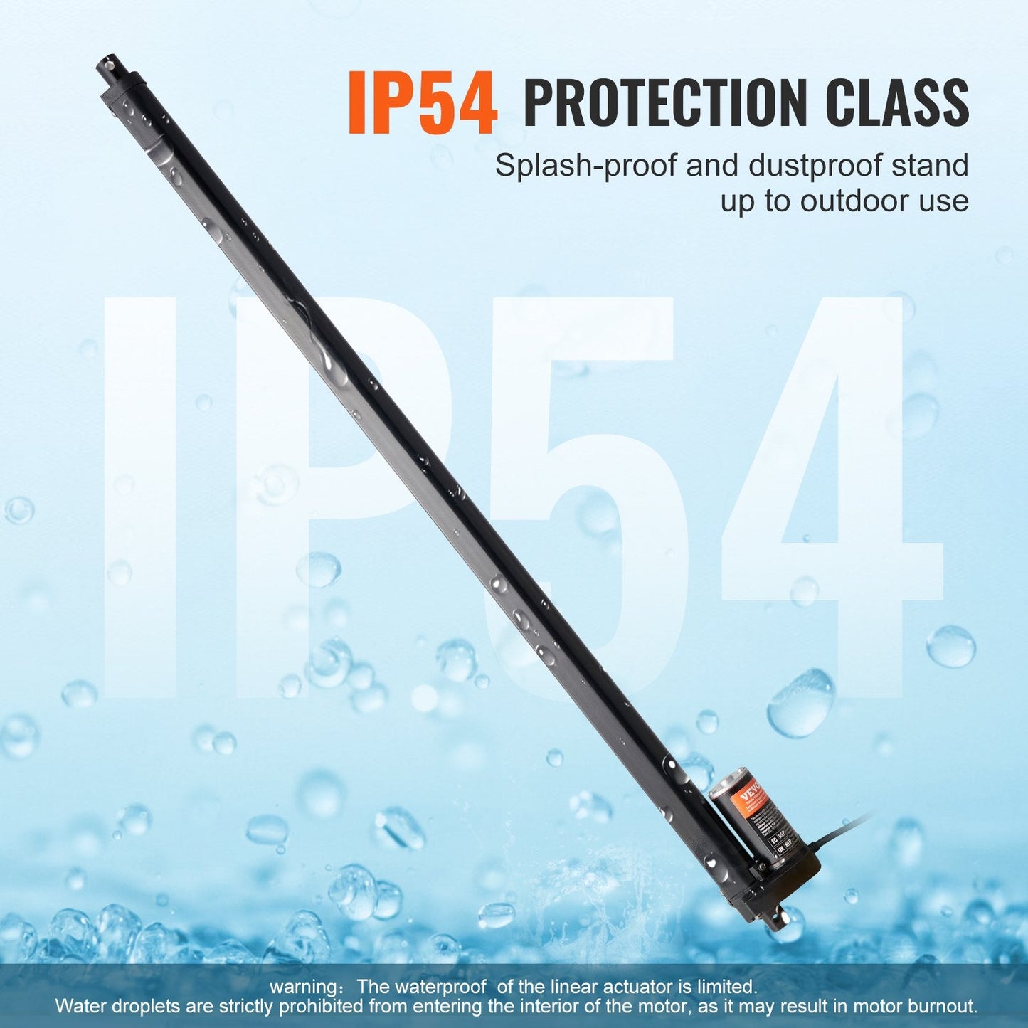 High-Speed 12V Linear Actuator, 0.5m Stroke, 1000N Force, IP54 Rated, Easy Install