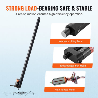High-Speed 12V Linear Actuator, 0.5m Stroke, 1000N Force, IP54 Rated, Easy Install