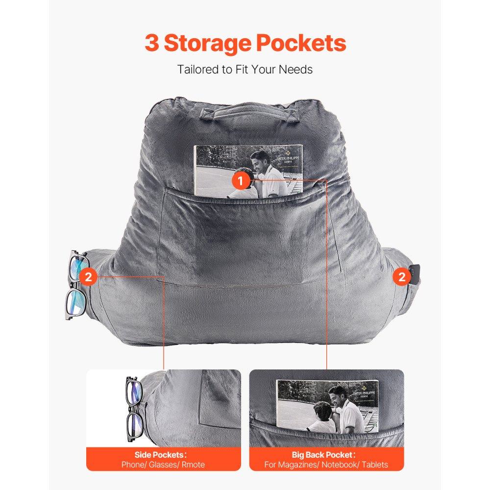 Reading Pillow Large Size Bed Pillow with Shredded Memory Foam Washable