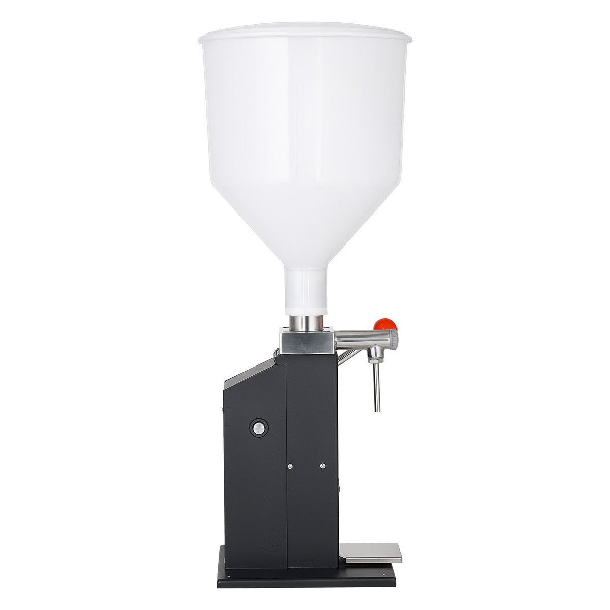 Manual Filling Machine, 5-60 ml, 10 L Hopper, Paste Liquid Filler, for Water, Honey, Oil, Shampoo and Lotion, Anti-Drip Nozzle, Adjustable Bottle Stand, Carbon Steel Body, Effort-Saving Handle
