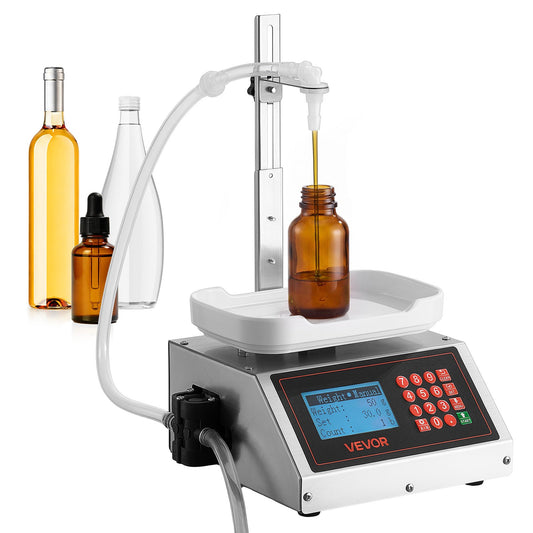 Liquid Filling Machine, 10-1000g Recommend Automatic Bottle Filler, for Water, Detergent, Oil, Premium Stainless Steel Body, Digital Weighing, Adjustable Stand, Memory Presets, Easy to Operate