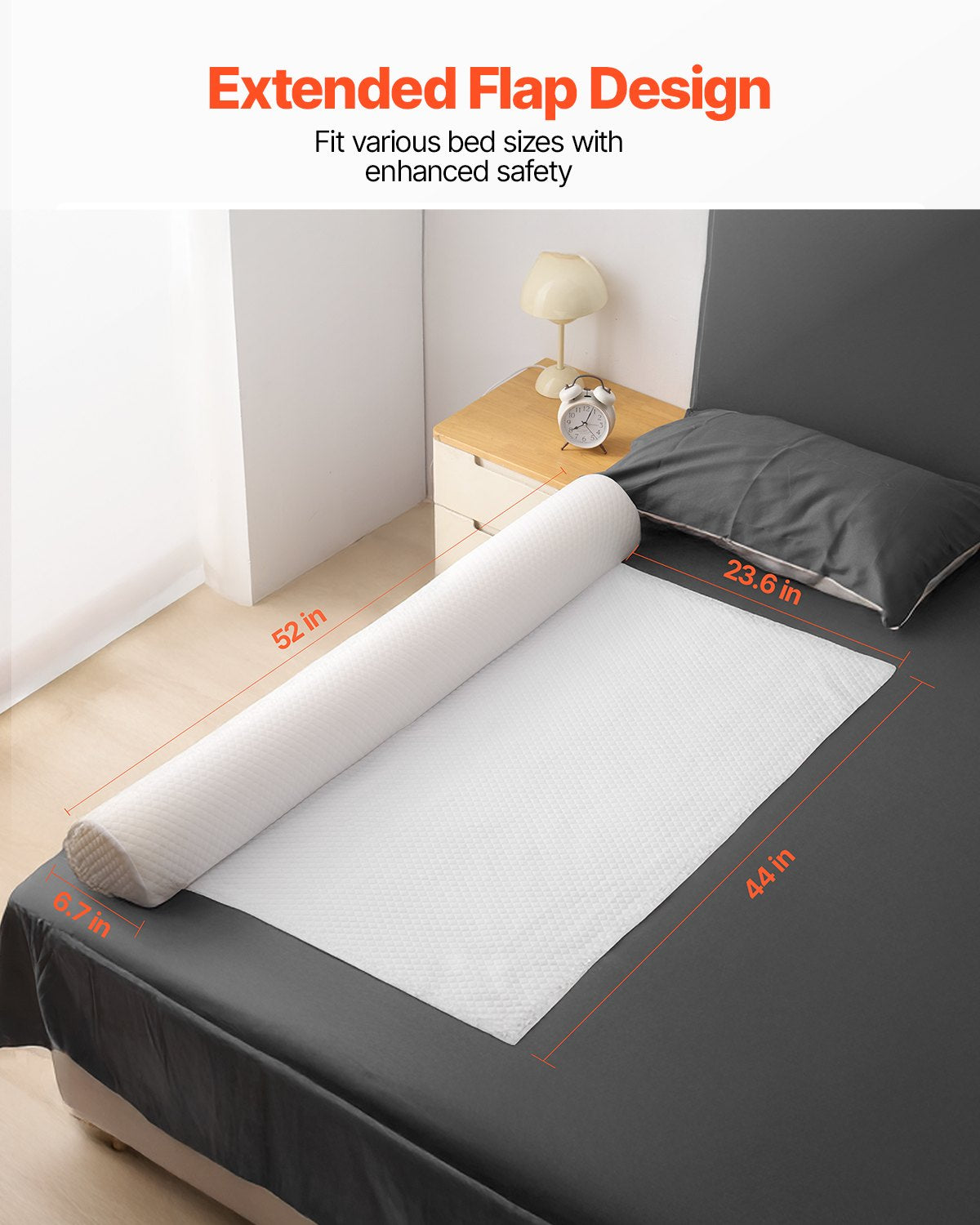 VEVOR Toddlers Bed Bumper 52 in Non-Slip Foam Bed Guard Rail Bumper Lightweight