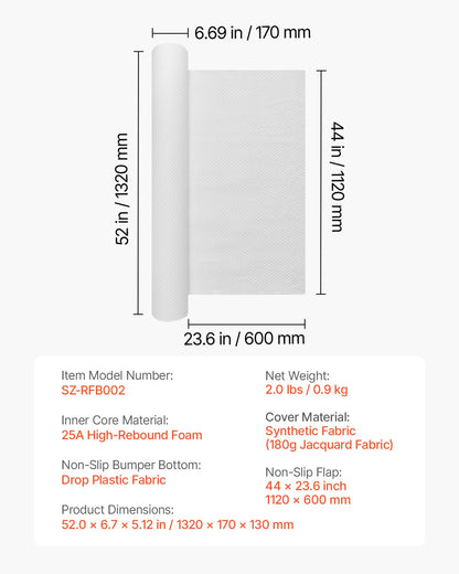 VEVOR Toddlers Bed Bumper 52 in Non-Slip Foam Bed Guard Rail Bumper Lightweight