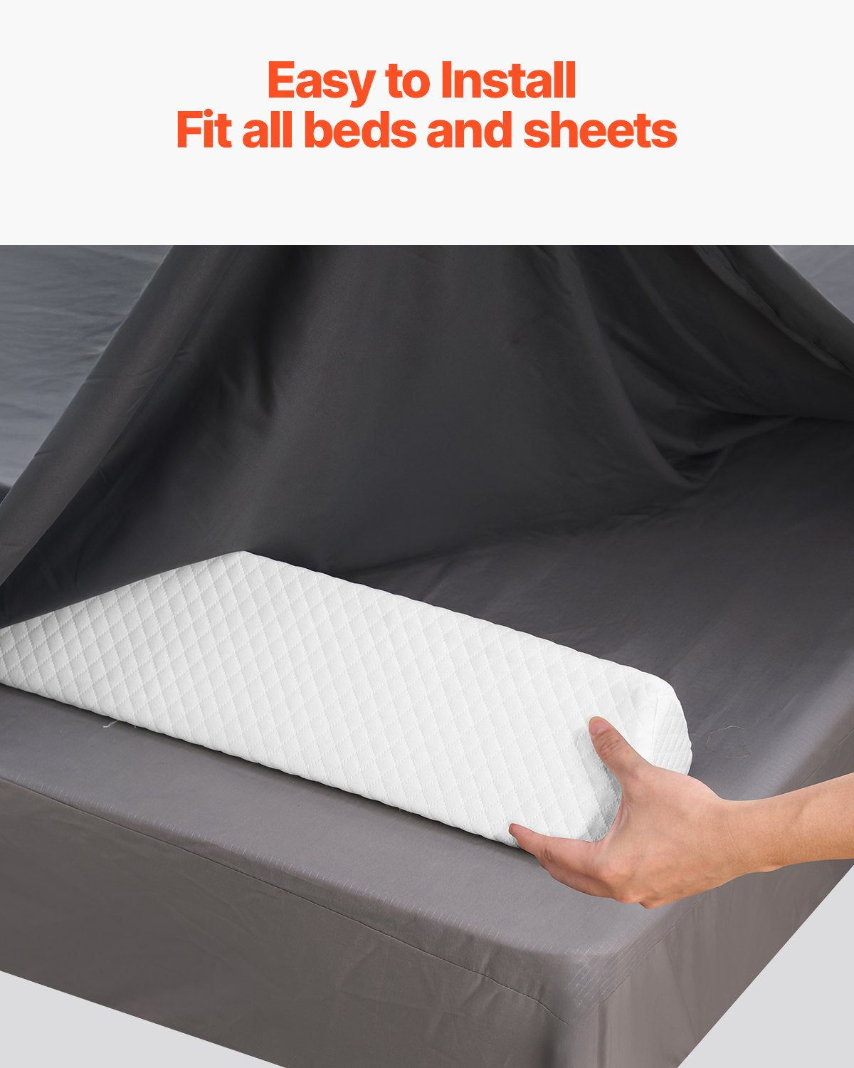 VEVOR Toddlers Bed Bumper 56 in Non-Slip Foam Bed Guard Rail Bumper Lightweight