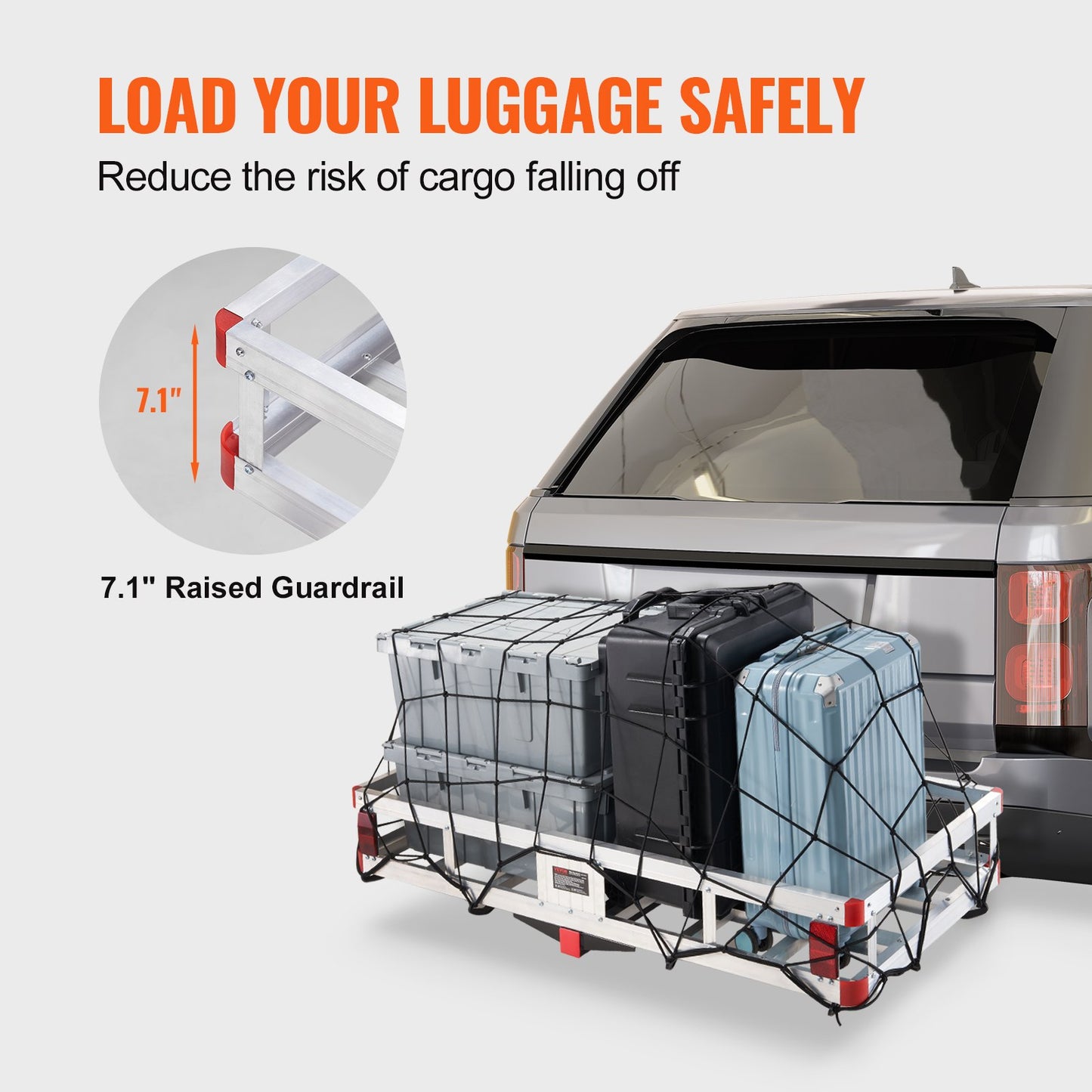 VEVOR 49.4 x 22.4 x 7.1 in Hitch Cargo Carrier, 500lb Capacity Trailer Hitch Mount
