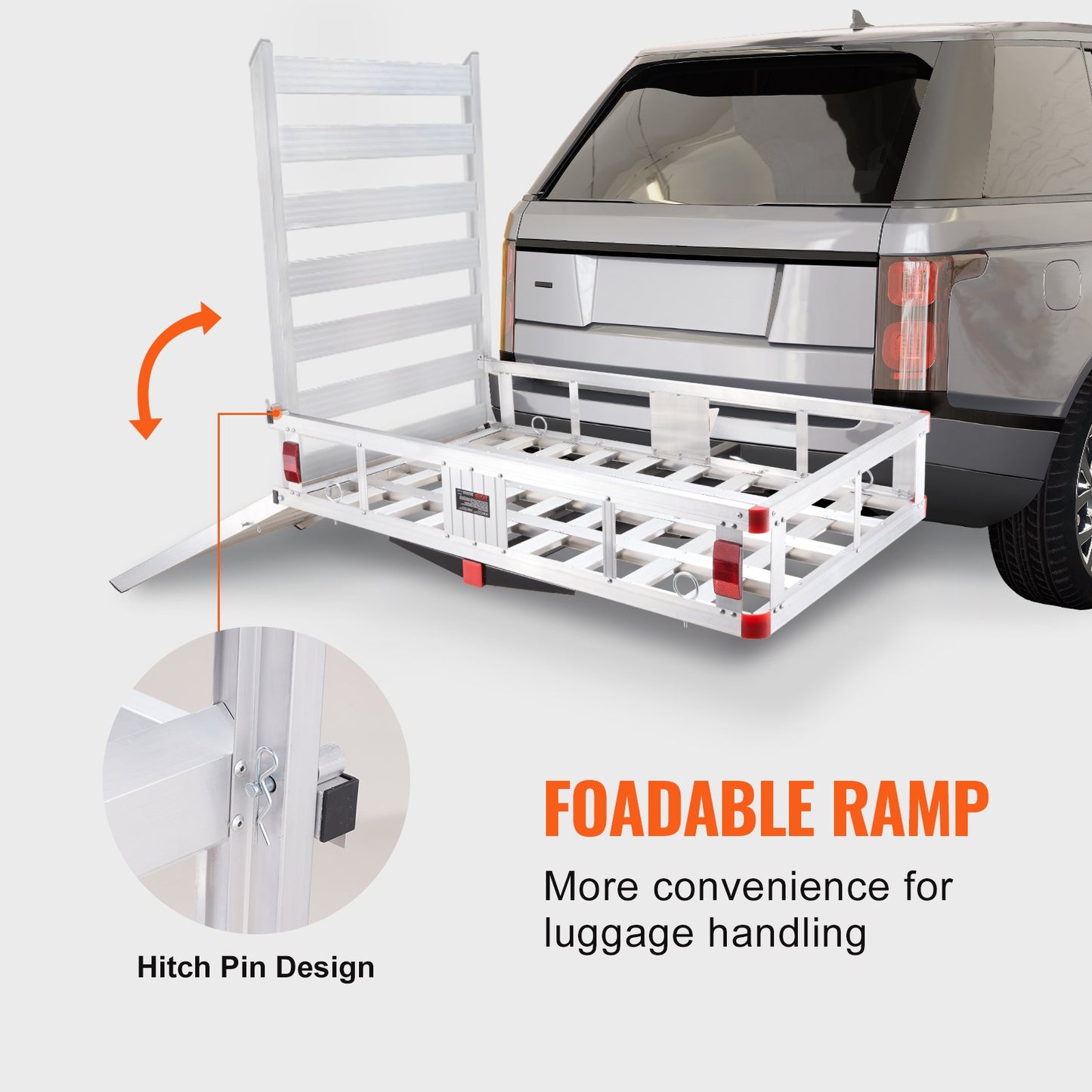 VEVOR 50 x 29.5 x 8.7 in Hitch Cargo Carrier, 500lb Capacity Trailer Hitch Mount
