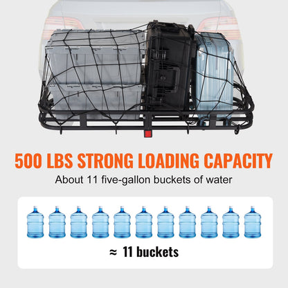 Steel Hitch Cargo Carrier, 500 kg Capacity, Fits 2m Hitch for SUV and Truck