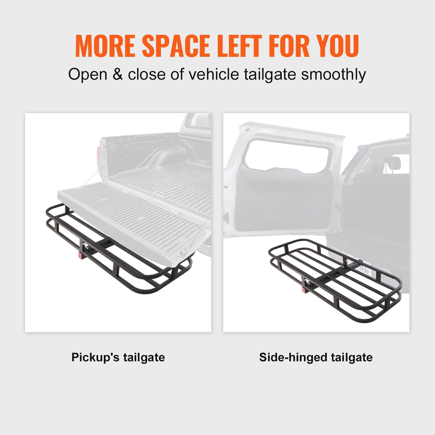 VEVOR 53 x 19 x 5 in Hitch Cargo Carrier, 500lb Capacity Trailer Hitch Mount Cargo