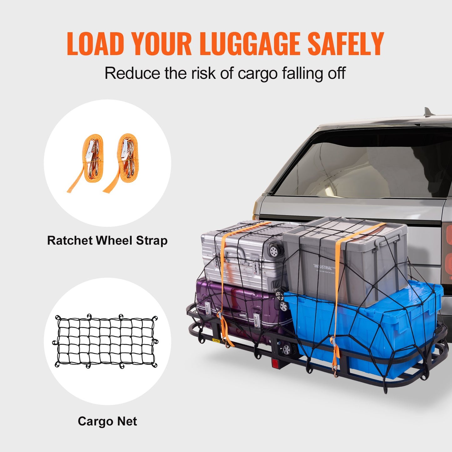 VEVOR 53 x 19 x 5 in Hitch Cargo Carrier, 500lb Capacity Trailer Hitch Mount Cargo