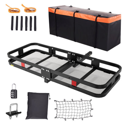 Heavy-Duty Steel Hitch Cargo Carrier with Waterproof Bag, 227kg Capacity, Foldable
