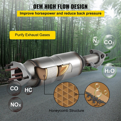 High Flow Catalytic Converter for Honda Accord 2003-2007, Stainless Steel