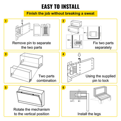 VEVOR DIY Murphy Bed Springs Mechanism Hardware Kit Horizontal for Twin Size Bed