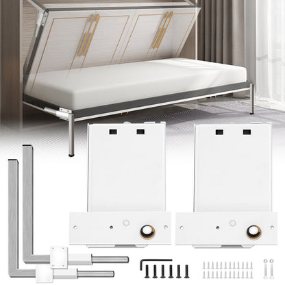 DIY Horizontal Murphy Bed Kit for Twin/Queen Size, 250kg Capacity, Space-Saving
