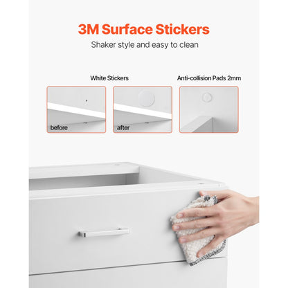 VEVOR Shaker Base Cabinet 60 W x 48 D x 82 H (cm) Ready to Assemble with 3 Drawers