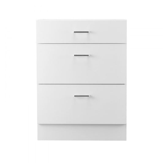 VEVOR Shaker Base Cabinet 60 W x 48 D x 82 H (cm) Ready to Assemble with 3 Drawers