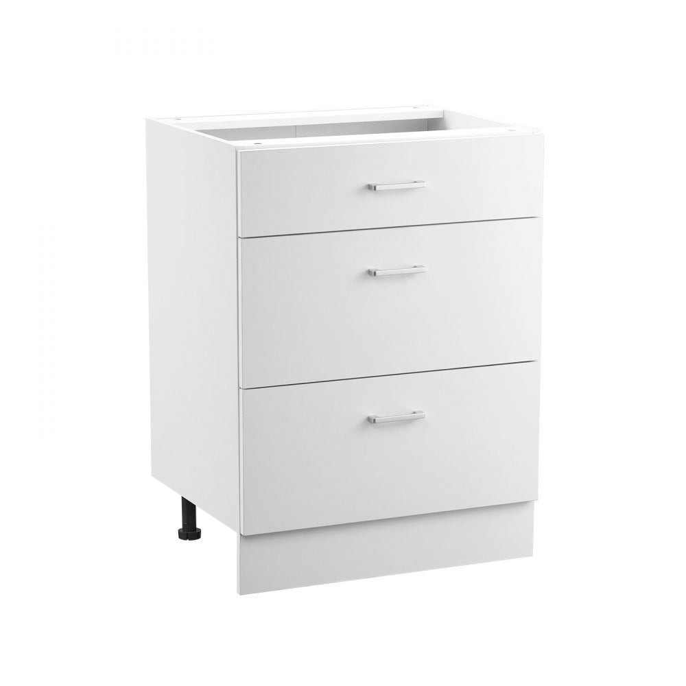 VEVOR Shaker Base Cabinet 60 W x 48 D x 82 H (cm) Ready to Assemble with 3 Drawers