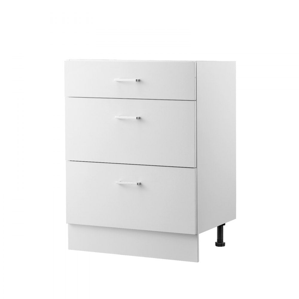 VEVOR Shaker Base Cabinet 60 W x 48 D x 82 H (cm) Ready to Assemble with 3 Drawers