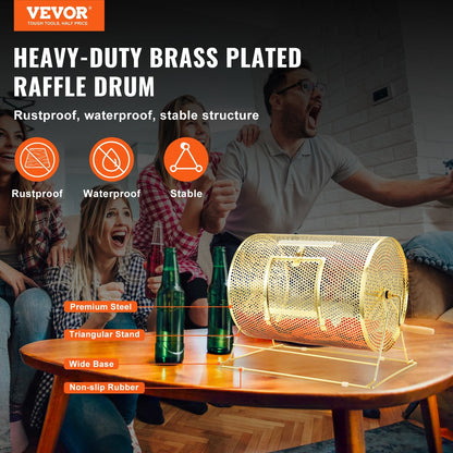 Brass Plated Raffle Cage, 0.41 x 0.30m, Holds 5000 Tickets or 200 Balls
