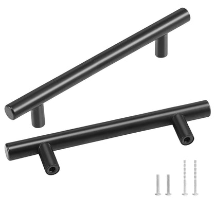 30-Piece Matte Black Stainless Steel Cabinet Handles, 128mm Center to Center