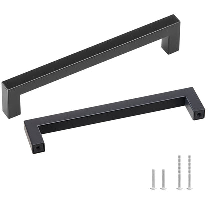 30-Pack Matte Black Cabinet Pulls, 0.16m Center, Stainless Steel Handles