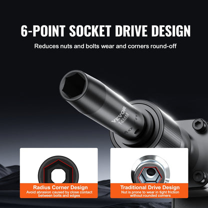 48-Piece 3/8" Drive Cr-V Impact Socket Set with Metric & SAE, 5.6 kg