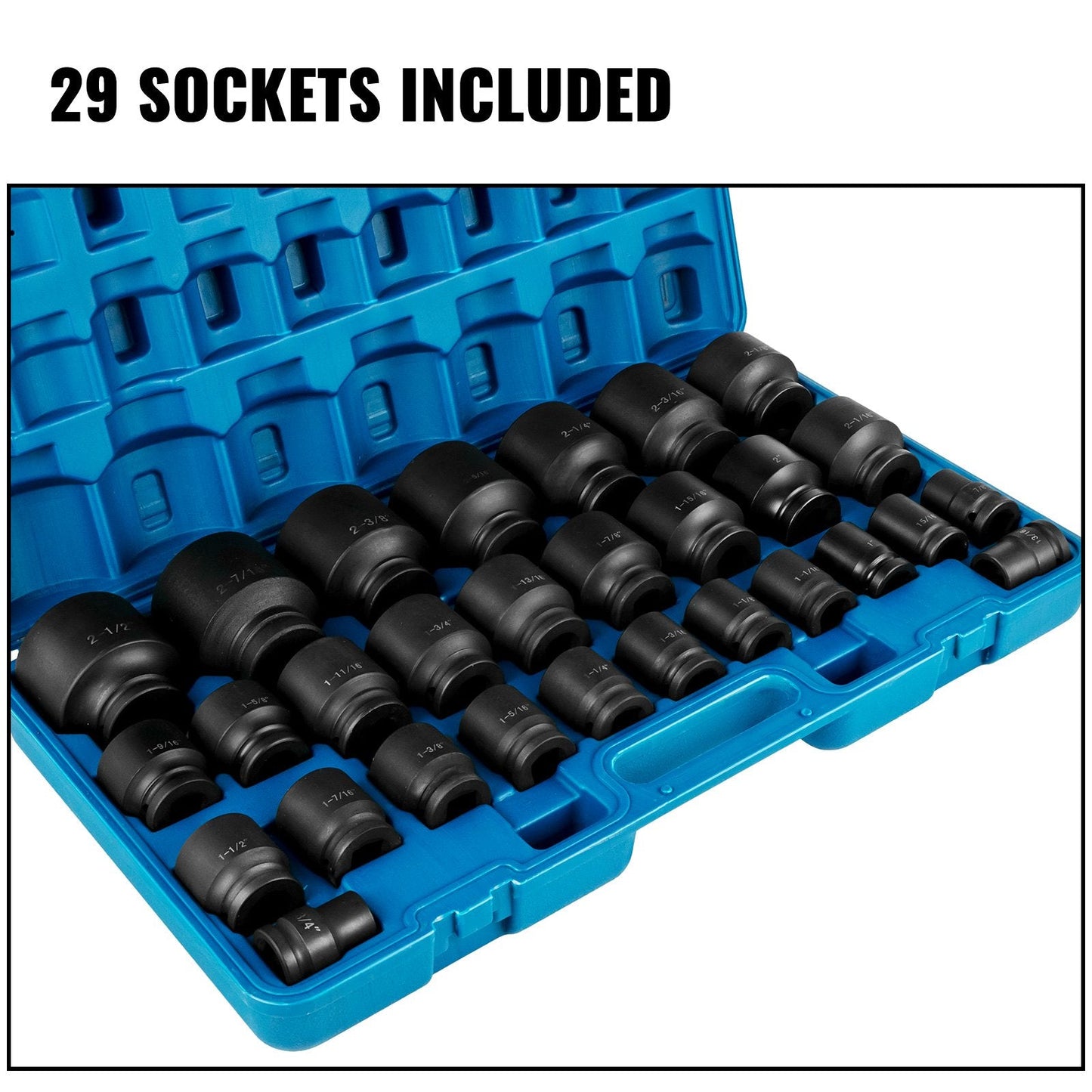 29-Piece 3/4 Meter Drive Impact Socket Set, 6-Point, with Storage Case