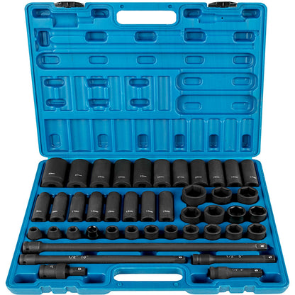 VEVOR Impact Socket Set 43 Piece Impact Sockets, Standard Socket Assortment, Drive
