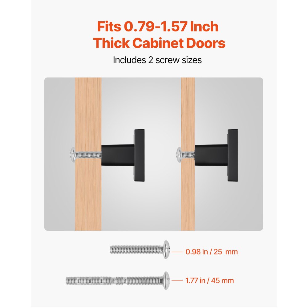 Cabinet Knobs Drawer Kitchen Pulls 10 Pack 30 mm Square Zinc Alloy Black