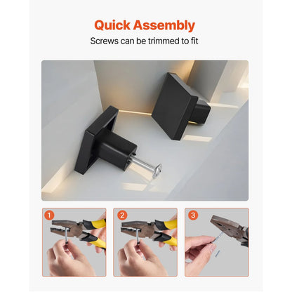 Cabinet Knobs Drawer Kitchen Pulls 10 Pack 30 mm Square Zinc Alloy Black