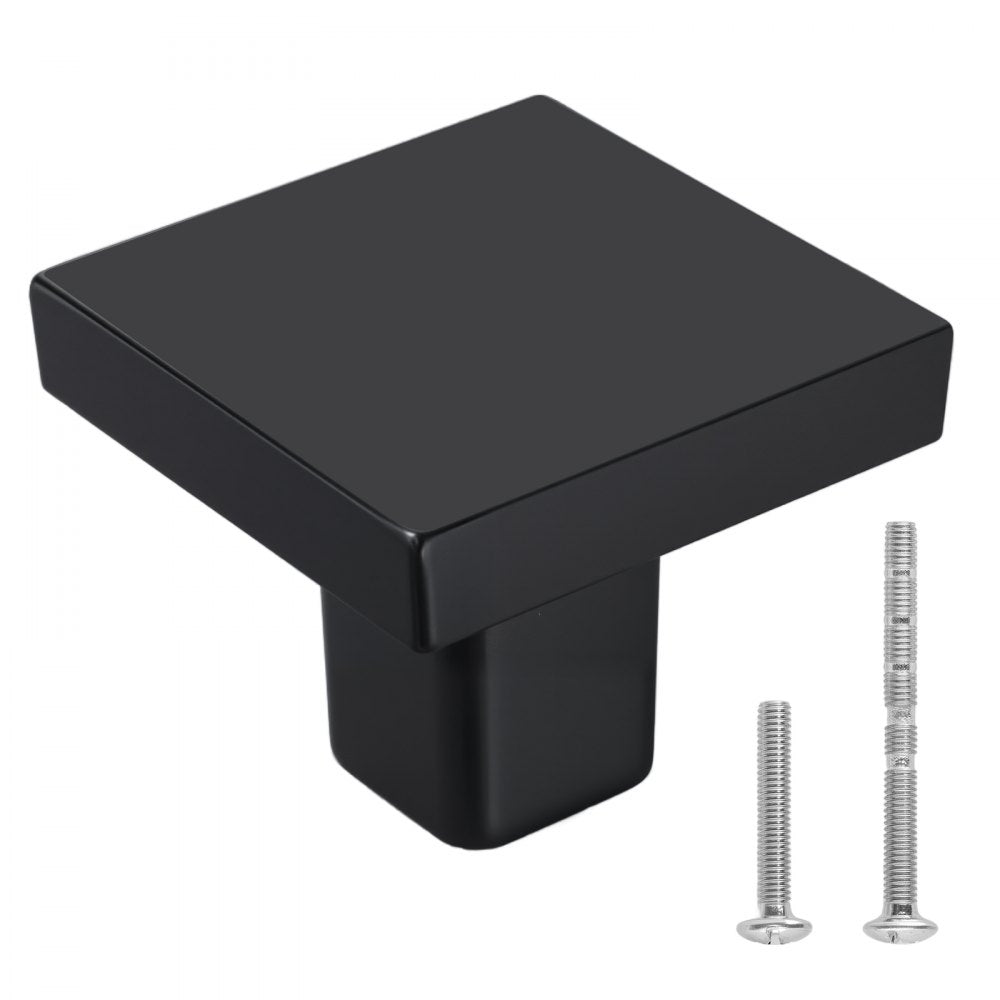 Cabinet Knobs Drawer Kitchen Pulls 10 Pack 30 mm Square Zinc Alloy Black