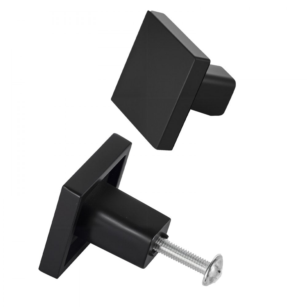Cabinet Knobs Drawer Kitchen Pulls 10 Pack 30 mm Square Zinc Alloy Black