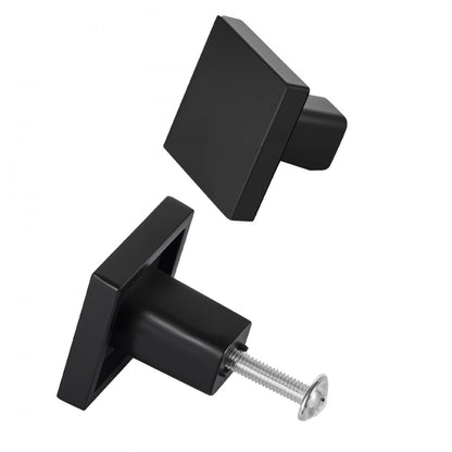 Cabinet Knobs Drawer Kitchen Pulls 10 Pack 30 mm Square Zinc Alloy Black