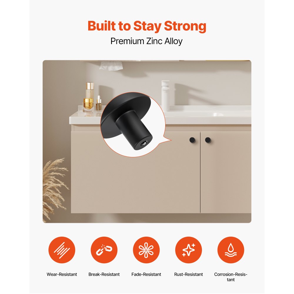 Cabinet Knobs Drawer Kitchen Pulls 10 Pack 32 mm Mushroom Knob Zinc Alloy