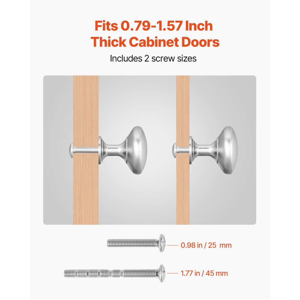 Cabinet Knobs Drawer Kitchen Pulls 25 Pack 28 mm Mushroom Knob Zinc Alloy