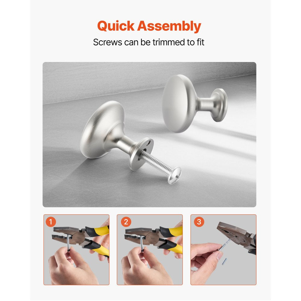 Cabinet Knobs Drawer Kitchen Pulls 25 Pack 28 mm Mushroom Knob Zinc Alloy