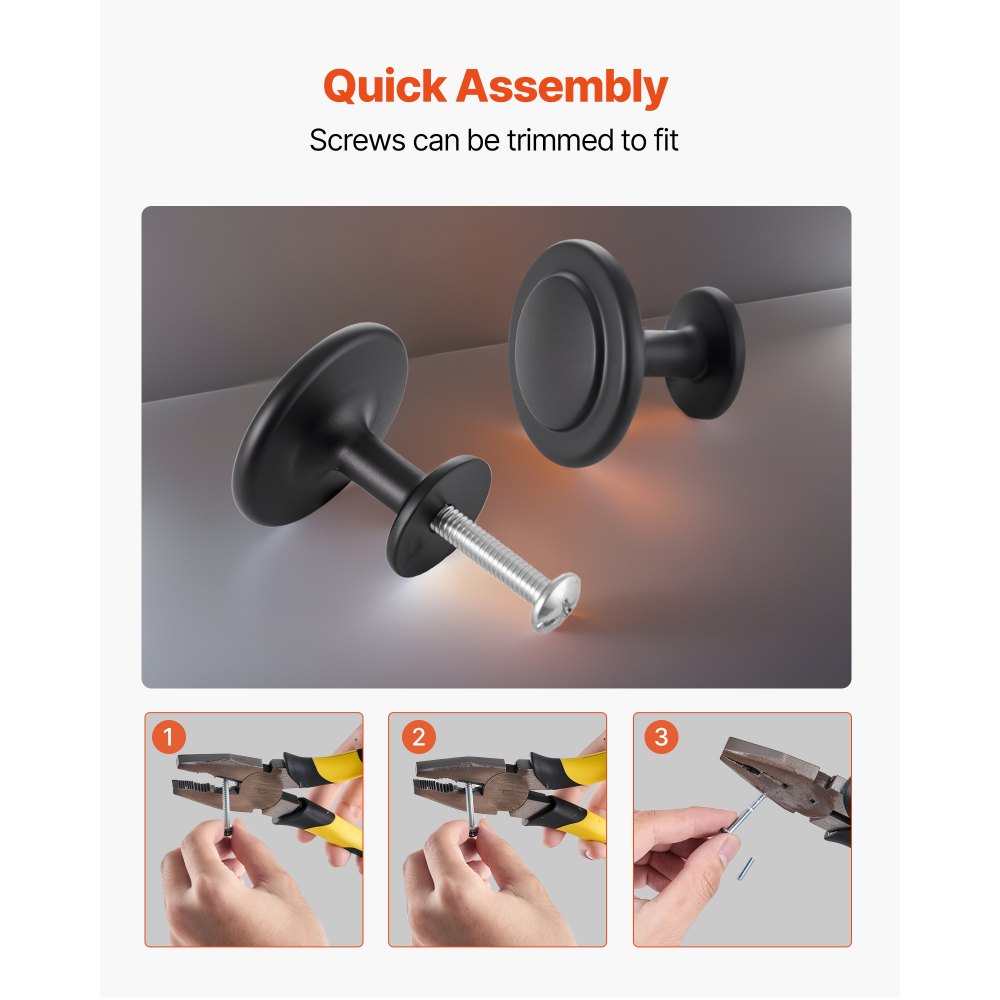 Cabinet Knobs Drawer Kitchen Pulls 30 Pack 31 mm Mushroom Knob Zinc Alloy