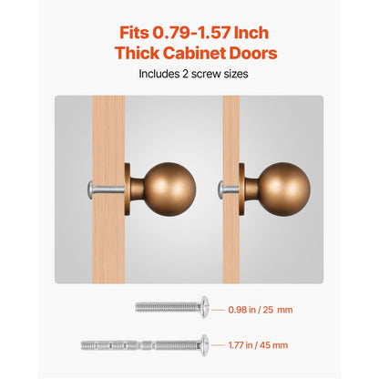 Cabinet Knobs Drawer Kitchen Pulls 12 Pack 25 mm Round Handle Zinc Alloy