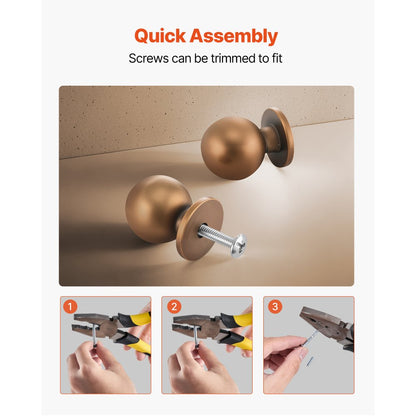 Cabinet Knobs Drawer Kitchen Pulls 12 Pack 25 mm Round Handle Zinc Alloy