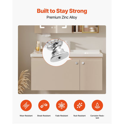 Cabinet Knobs Drawer Kitchen Pulls 12 Pack 31 mm Diamond Handle Acrylic