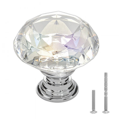 Cabinet Knobs Drawer Kitchen Pulls 12 Pack 31 mm Diamond Handle Acrylic